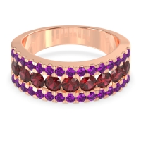 Three Row Round Half-Eternity Mahat Band