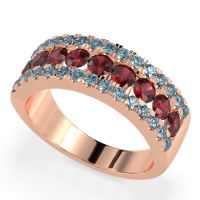 Three Row Round Half-Eternity Mahat Band