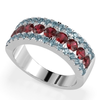 Three Row Round Half-Eternity Mahat Band