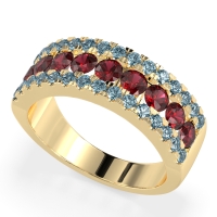 Three Row Round Half-Eternity Mahat Band