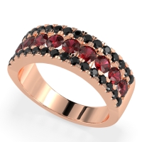 Three Row Round Half-Eternity Mahat Band