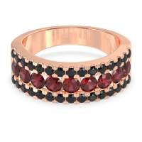 Three Row Round Half-Eternity Mahat Band