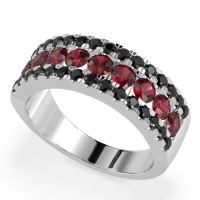 Three Row Round Half-Eternity Mahat Band