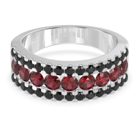 Three Row Round Half-Eternity Mahat Band