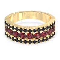 Three Row Round Half-Eternity Mahat Band