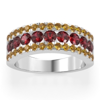 Three Row Round Half-Eternity Mahat Band