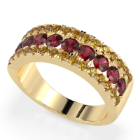 Three Row Round Half-Eternity Mahat Band