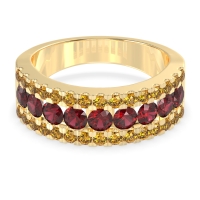 Three Row Round Half-Eternity Mahat Band