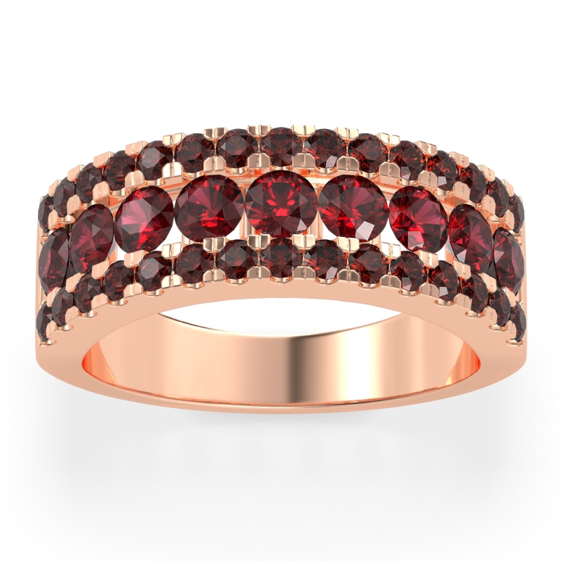 Three Row Round Half-Eternity Mahat Band