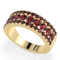 Three Row Round Half-Eternity Mahat Band