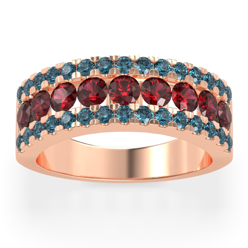 Three Row Round Half-Eternity Mahat Band