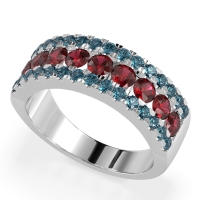 Three Row Round Half-Eternity Mahat Band