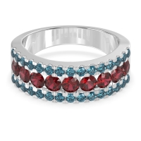 Three Row Round Half-Eternity Mahat Band