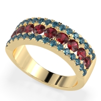 Three Row Round Half-Eternity Mahat Band