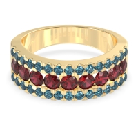 Three Row Round Half-Eternity Mahat Band