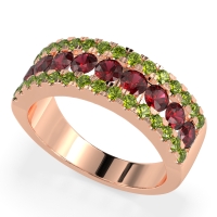 Three Row Round Half-Eternity Mahat Band