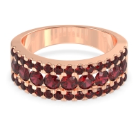 Three Row Round Half-Eternity Mahat Band