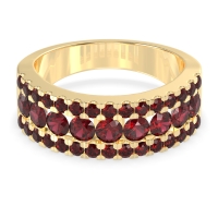 Three Row Round Half-Eternity Mahat Band