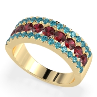 Three Row Round Half-Eternity Mahat Band