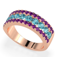 Three Row Round Half-Eternity Mahat Band