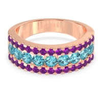 Three Row Round Half-Eternity Mahat Band