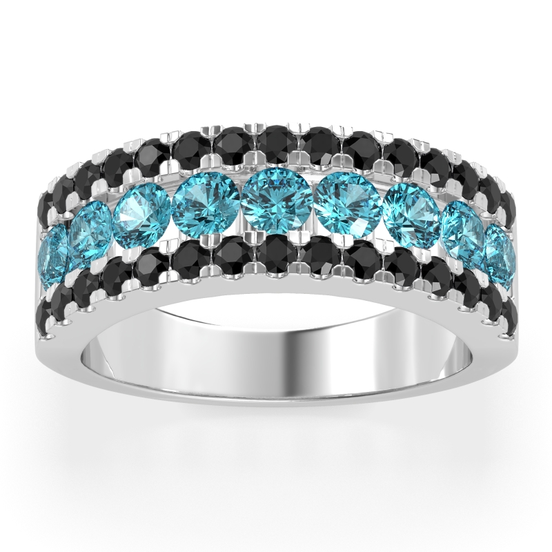 Three Row Round Half-Eternity Mahat Band