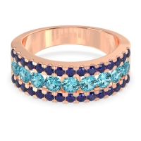 Three Row Round Half-Eternity Mahat Band