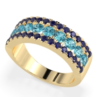 Three Row Round Half-Eternity Mahat Band