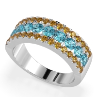 Three Row Round Half-Eternity Mahat Band