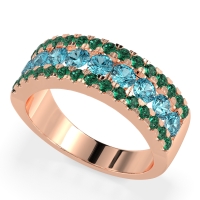 Three Row Round Half-Eternity Mahat Band