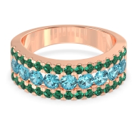 Three Row Round Half-Eternity Mahat Band