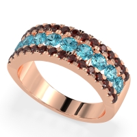 Three Row Round Half-Eternity Mahat Band