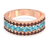 Three Row Round Half-Eternity Mahat Band