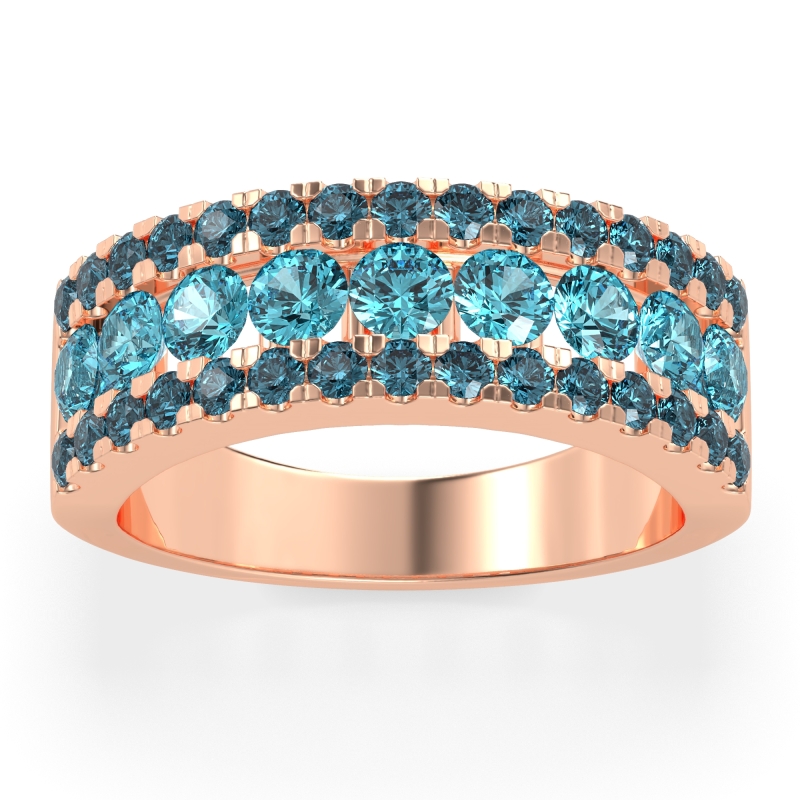 Three Row Round Half-Eternity Mahat Band