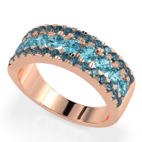 Three Row Round Half-Eternity Mahat Band