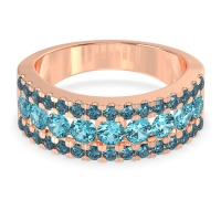 Three Row Round Half-Eternity Mahat Band