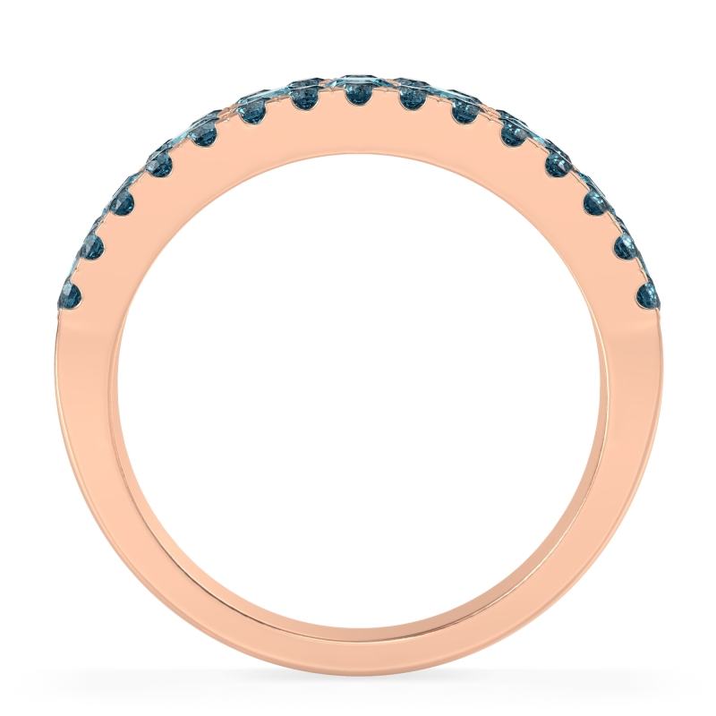 Three Row Round Half-Eternity Mahat Band