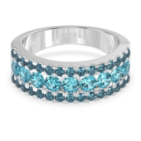 Three Row Round Half-Eternity Mahat Band