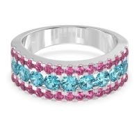 Three Row Round Half-Eternity Mahat Band