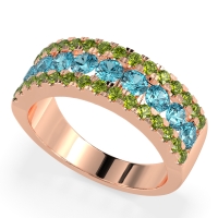 Three Row Round Half-Eternity Mahat Band