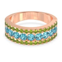 Three Row Round Half-Eternity Mahat Band