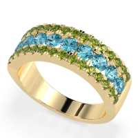 Three Row Round Half-Eternity Mahat Band