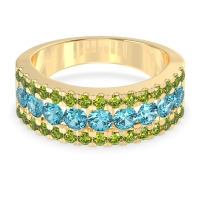 Three Row Round Half-Eternity Mahat Band