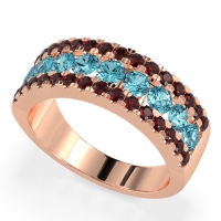 Three Row Round Half-Eternity Mahat Band