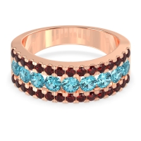 Three Row Round Half-Eternity Mahat Band