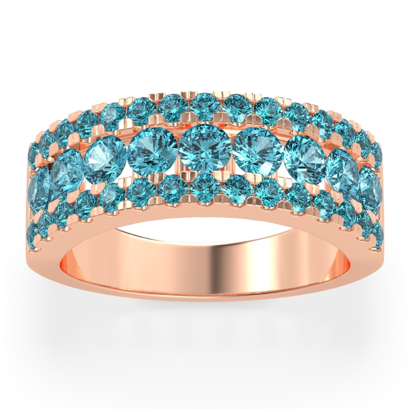 Three Row Round Half-Eternity Mahat Band