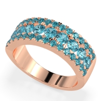 Three Row Round Half-Eternity Mahat Band