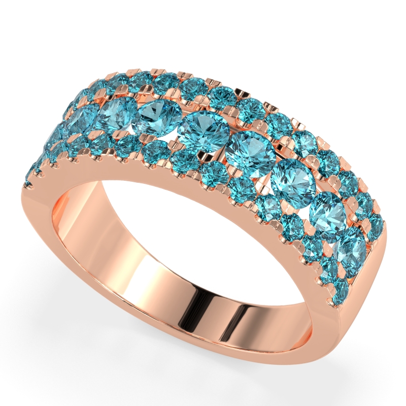 Three Row Round Half-Eternity Mahat Band