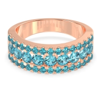 Three Row Round Half-Eternity Mahat Band