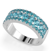 Three Row Round Half-Eternity Mahat Band